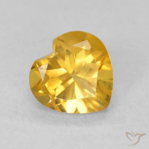 Citrine Or moyen naturelle Cœur, 0.74 ct, VVS-VS