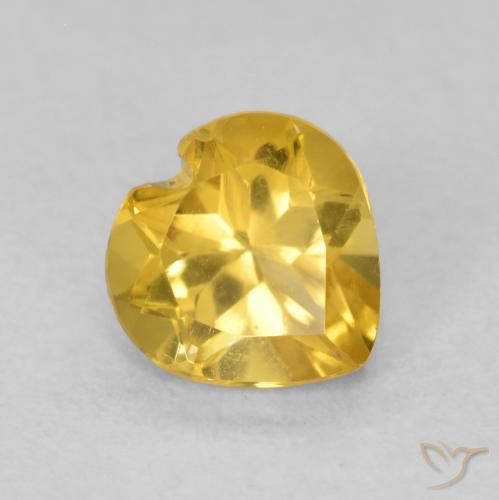 Citrine Orange Doré naturelle Cœur, 0.75 ct, VVS-VS