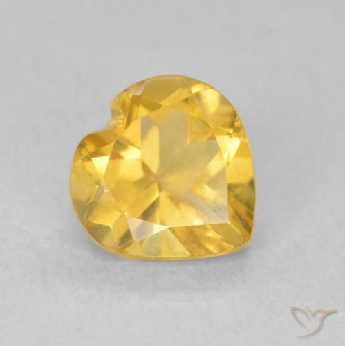 Citrine Or moyen naturelle Cœur, 0.76 ct, VVS-VS