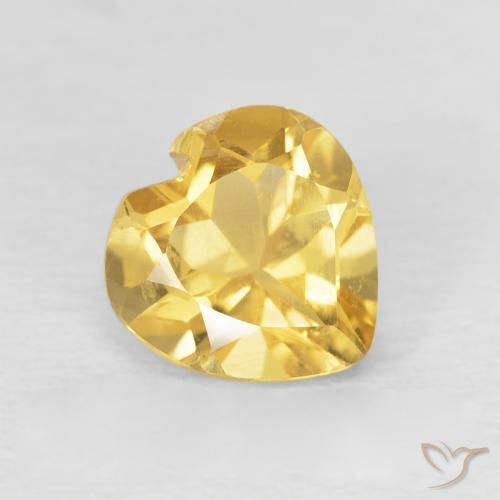 Citrine Doré vif naturelle Cœur, 0.77 ct, VVS-VS