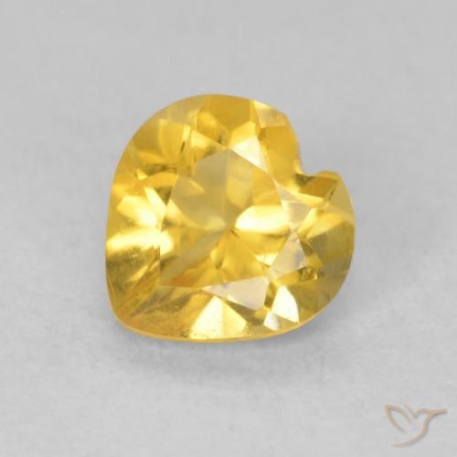 Citrine Doré naturelle Cœur, 0.66 ct, VVS-VS