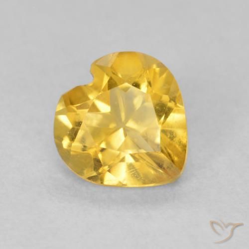 Citrine Doré naturelle Cœur, 0.66 ct, VVS-VS