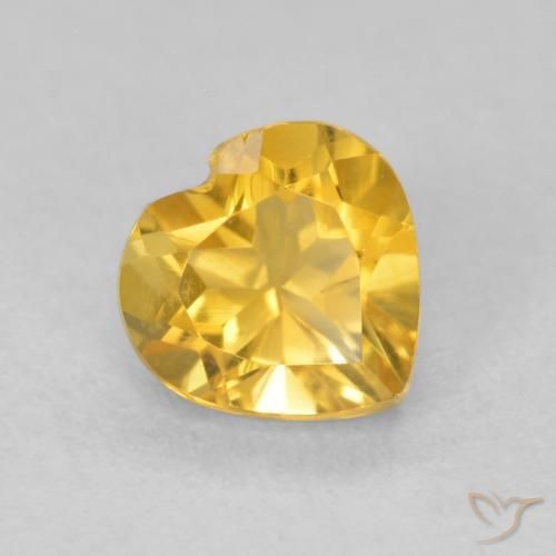 Citrine Or moyen naturelle Cœur, 0.76 ct, VVS-VS