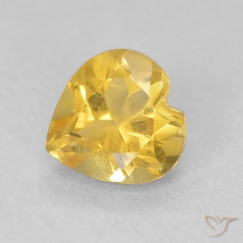 Citrine Orange Doré naturelle Cœur, 0.76 ct, VVS-VS