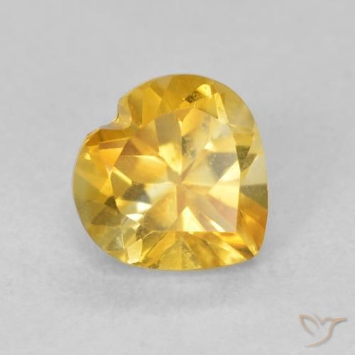 Citrine Doré vif naturelle Cœur, 0.83 ct, VVS-VS