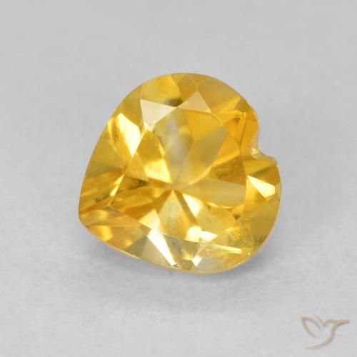 Citrine Doré vif naturelle Cœur, 0.83 ct, VVS-VS