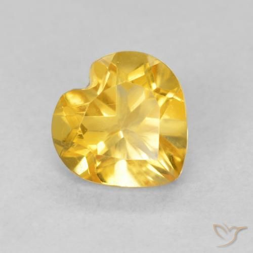 Citrine Doré naturelle Cœur, 0.73 ct, VVS-VS
