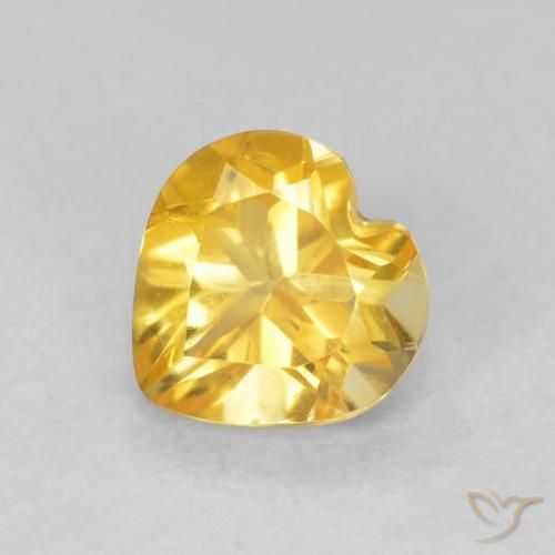 Citrine Doré naturelle Cœur, 0.73 ct, VVS-VS