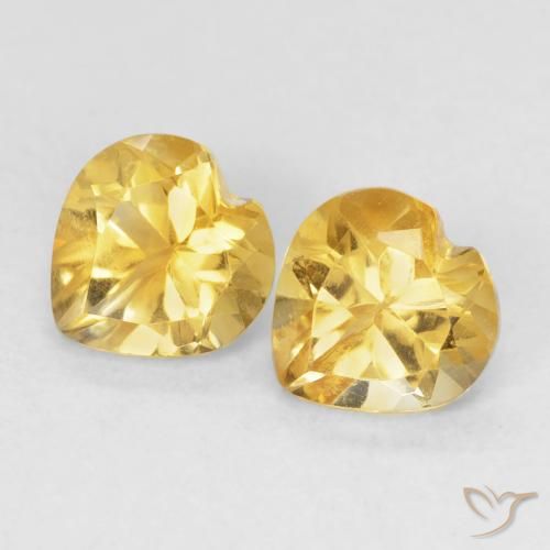 1.41ctw Naturel Orange Doré Citrine, Cœur, VVS-VS