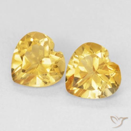 1.45ctw Naturel Doré Citrine, Cœur, VVS-VS