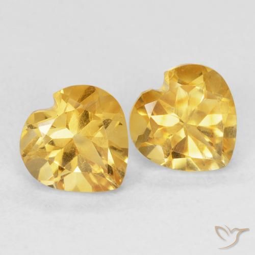 1.52ctw Naturel Doré moyen Citrine, Cœur, VVS-VS