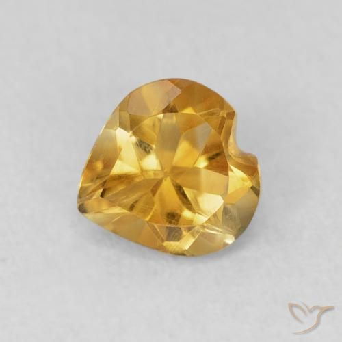 0.66ct Naturel Medium Dark-Golden Citrine, Cœur, VVS