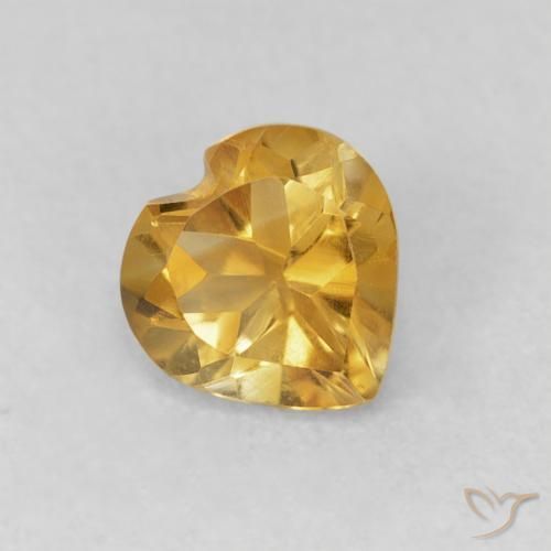 Citrine Medium Dark-Golden naturelle Cœur, 0.66 ct, VVS