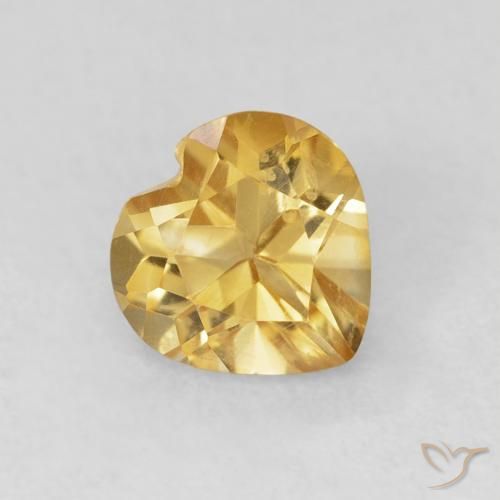 Citrine Orange doré profond naturelle Cœur, 0.79 ct, VVS