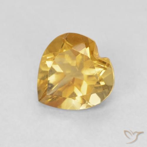 Citrine Medium Dark-Golden naturelle Cœur, 0.67 ct, VVS