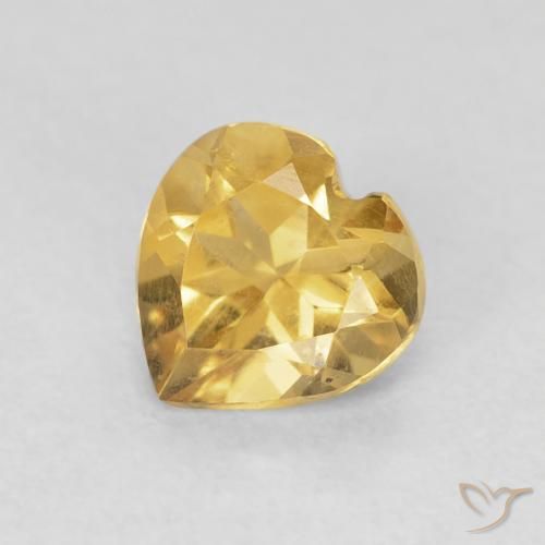 Citrine Or moyen naturelle Cœur, 0.71 ct, VVS