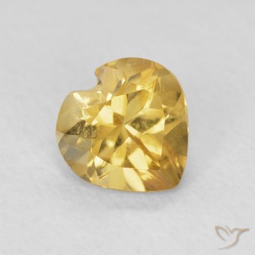 Citrine Or moyen naturelle Cœur, 0.75 ct, VVS