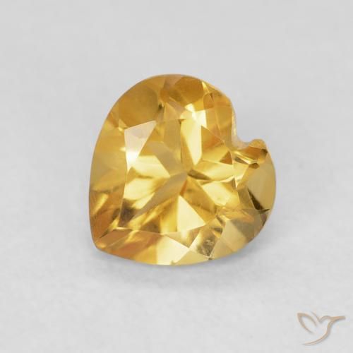 Citrine Orange doré profond naturelle Cœur, 0.71 ct, VVS