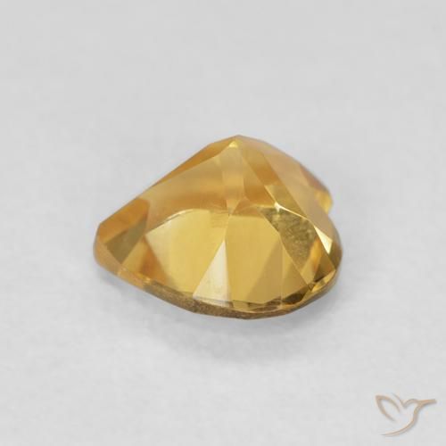 Citrine Orange doré profond naturelle Cœur, 0.71 ct, VVS