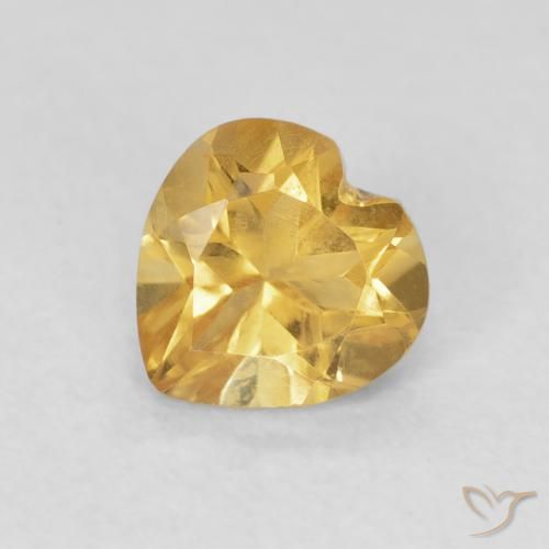 0.74ct Naturel Medium Dark-Golden Citrine, Cœur, VVS