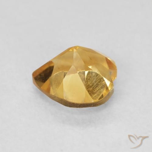 Citrine Medium Dark-Golden naturelle Cœur, 0.74 ct, VVS