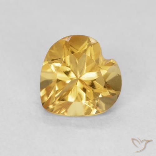 Citrine Orange doré profond naturelle Cœur, 0.74 ct, VVS