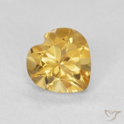 Citrine Orange doré profond naturelle Cœur, 0.74 ct, VVS