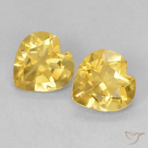 1.25ctw Naturel Doré moyen Citrine, Cœur, VVS-VS