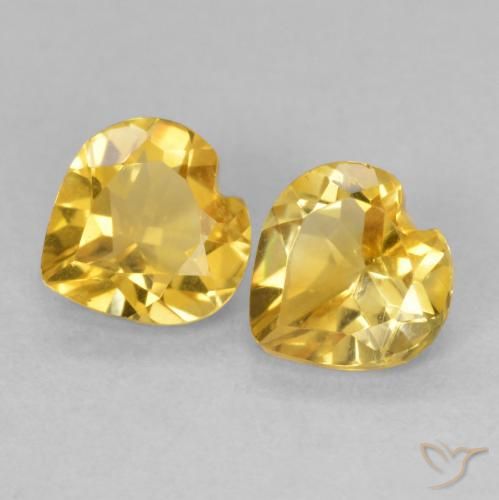 1.30ctw Naturel Doré Citrine, Cœur, VVS-VS