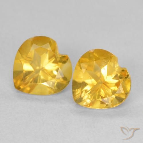 1.40ctw Naturel Doré vif Citrine, Cœur, VVS-VS
