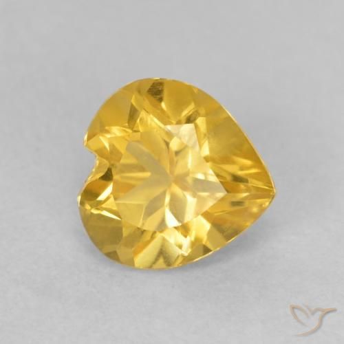 Citrine Doré moyen naturelle Cœur, 0.73 ct, VVS-VS