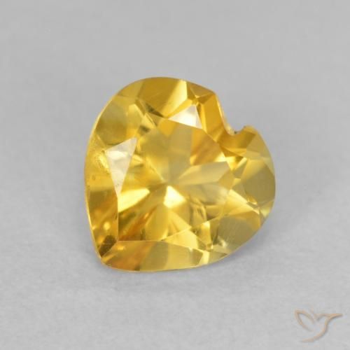 Citrine Orange Doré naturelle Cœur, 0.73 ct, VVS-VS