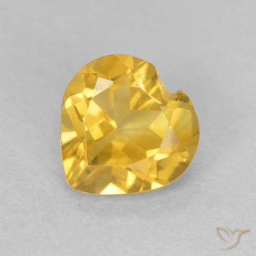 Citrine Doré moyen naturelle Cœur, 0.74 ct, VVS-VS