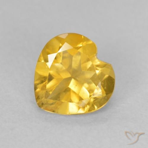 Citrine Orange Doré naturelle Cœur, 0.71 ct, VVS-VS