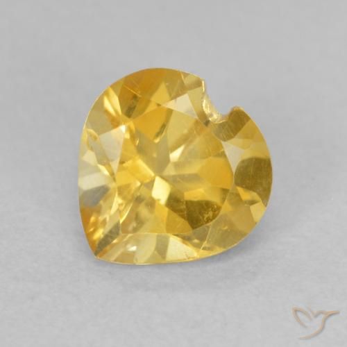 Citrine Orange Doré naturelle Cœur, 0.80 ct, VVS-VS