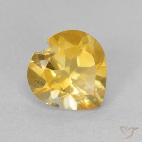 Citrine Orange Doré naturelle Cœur, 0.80 ct, VVS-VS