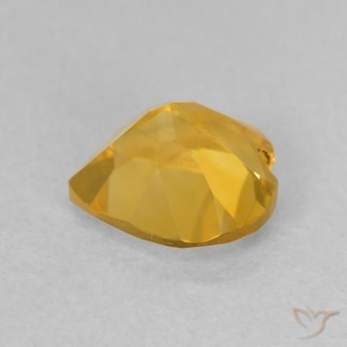 Citrine Orange Doré naturelle Cœur, 0.80 ct, VVS-VS