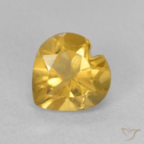 Citrine Doré moyen naturelle Cœur, 0.75 ct, VVS-VS