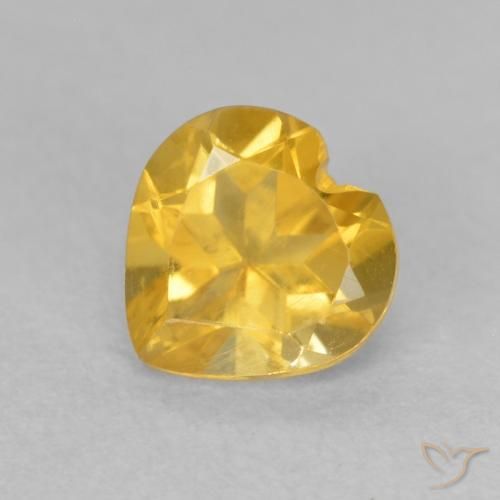 Citrine Orange Doré naturelle Cœur, 0.76 ct, VVS-VS