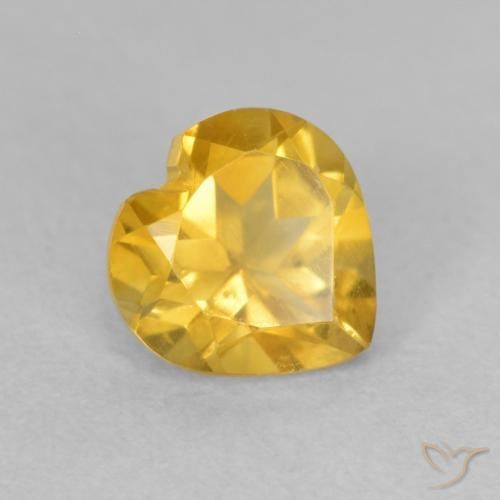 Citrine Orange Doré naturelle Cœur, 0.76 ct, VVS-VS