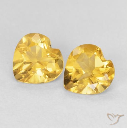 1.28ctw Naturel Orange Doré Citrine, Cœur, VVS-VS