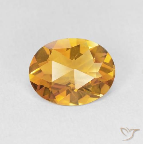1.38ct Naturel Medium Light-Golden Citrine, ovale, VVS
