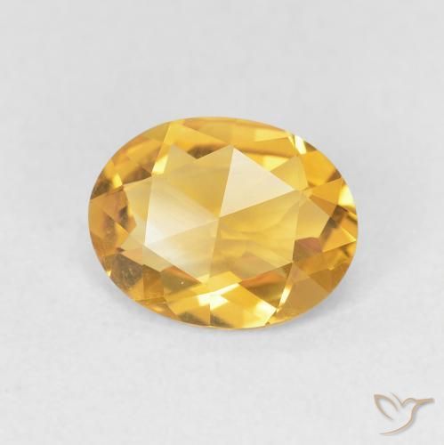Citrine Orange doré profond naturelle ovale, 1.51 ct, VVS