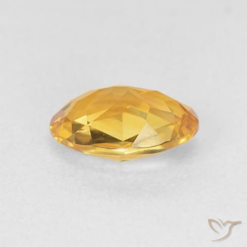 Citrine Orange doré profond naturelle ovale, 1.51 ct, VVS