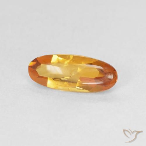 Citrine Or orange foncé naturelle ovale, 0.91 ct, Transparent