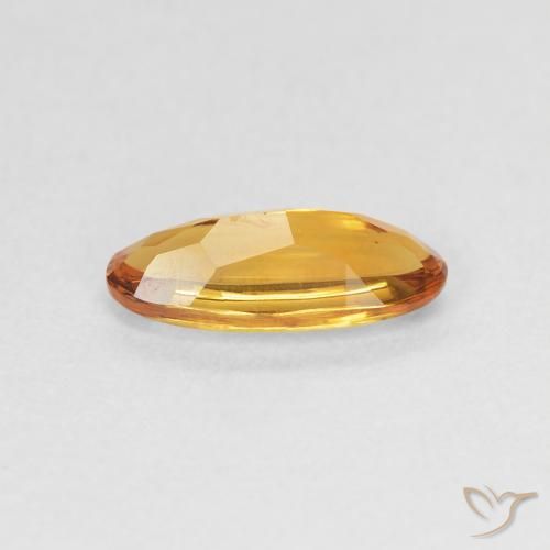 Citrine Or orange foncé naturelle ovale, 0.91 ct, Transparent