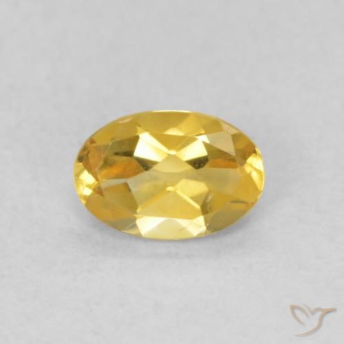 Citrine Doré moyen naturelle ovale, 0.37 ct, VVS-VS