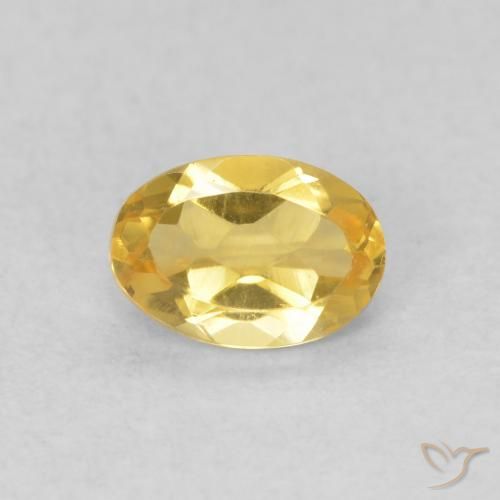 Citrine Doré moyen naturelle ovale, 0.43 ct, VVS-VS