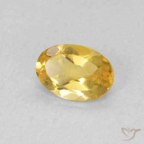 Citrine Doré moyen naturelle ovale, 0.43 ct, VVS-VS