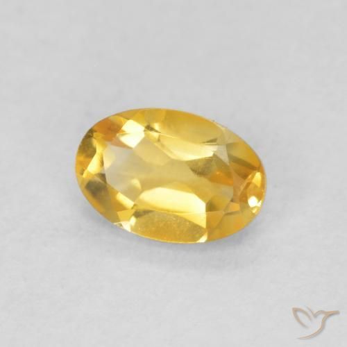 Citrine Doré moyen naturelle ovale, 0.42 ct, VVS-VS